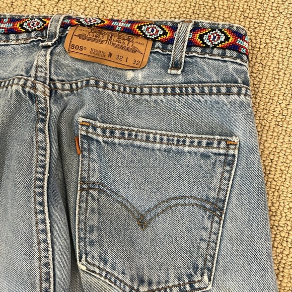 Vintage re-constructed detailed beaded Levi’s. Men’s converted into women’s. - Picture 13 of 15